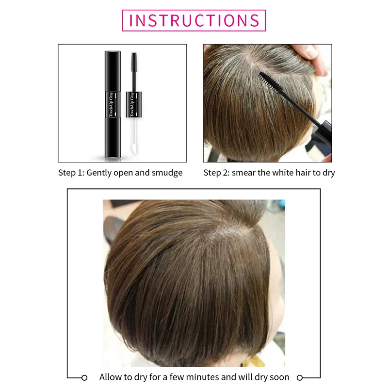 

2 in 1 Instant Hair Dye Gray Root Cover-up White Hair Color Cream Stick QRD88