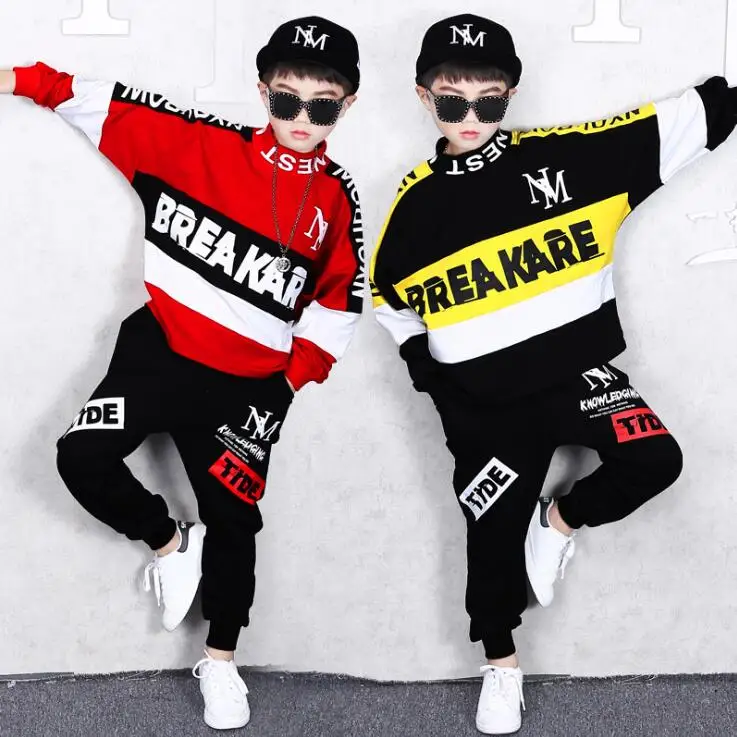 

2 Pcs Boys Clothes set Autumn Clothing Suit Sport Kids Sweatshirts & Haren Pants Outfits vetement garcon For 6 8 10 12 14 Years