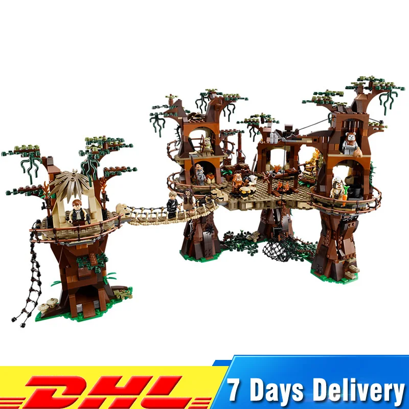

Lpein 05047 1990pcs Star Wars Ewok Village Model Building Blocks Bricks Compatible Legoing 10236 DIY Toys for Children Gifts