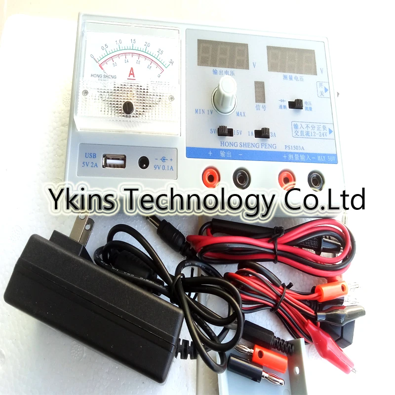

PS1503 Mini DC Power Supply Adjustable Digital Regulated power 0-15V 0-3A Dual display Comes with USB interface for phone repair