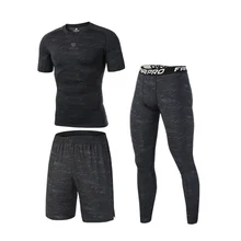 Мужская быстросохнущая воздухопроницаемость, полный набор для тренировок, одежда для фитнеса, спортивный костюм, набор спортивной одежды, быстрый пробный спортивный костюм для бега