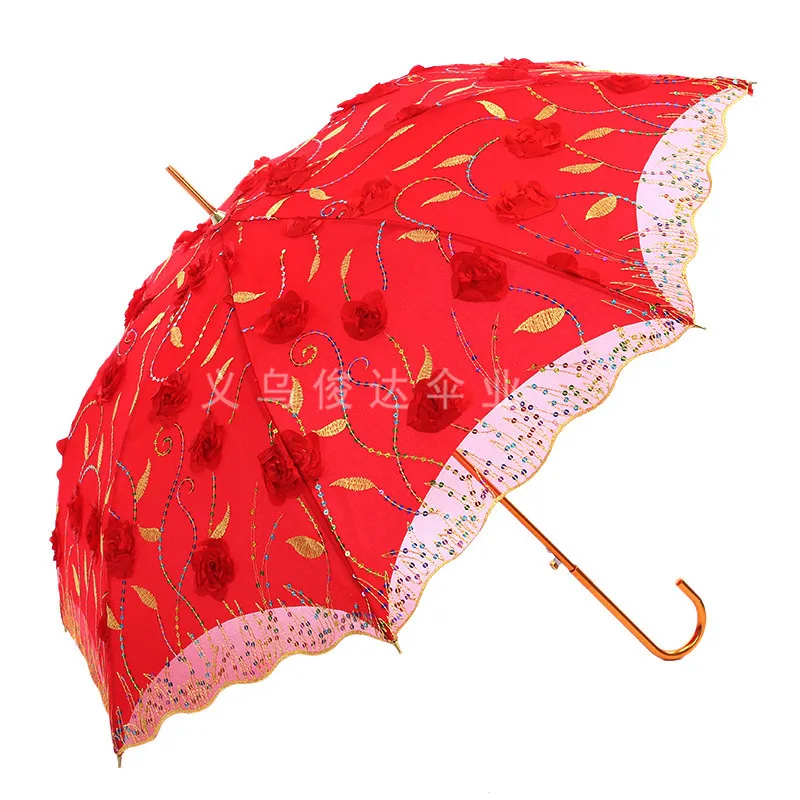 

Lace the bride antivir wedding festive wedding big red umbrella umbrella long handle the wedding process