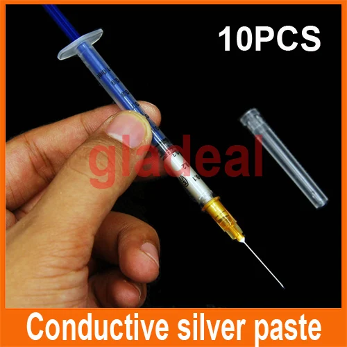 

10pcs 0.3ML Silver Conductive Paste Glue Silicone CPU PCB Board Cellphone For iPhone Samsung Electronics Repair Tool