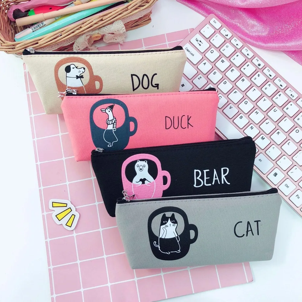 

dog pencil case Kawai estuche escolar Cat kalem kutusu Cartoon pen case pencil bag trousse scolaire stylo papelaria stationery