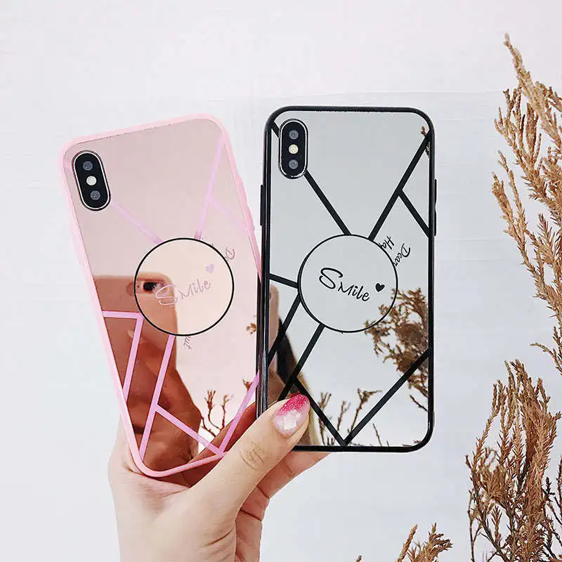

Simple Mirror For Iphone 6 6s 7 8P X Xs Xr Max Simple Mirror Tpu Phone Case