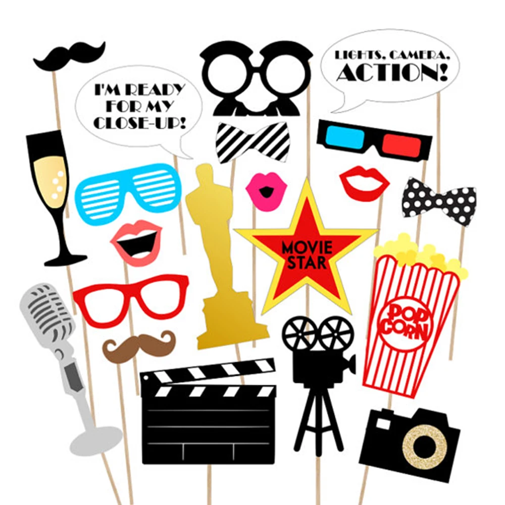 Hollywood Movie Theme Photo Props Party City Supplys