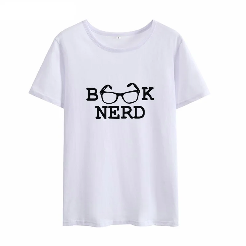 

ONSEME Book Nerd Letters Graphic Tees Women t shirt Vogue Streetwear Aesthetic Vintage Female t-shirt Harajuku Summer Tops Q-652