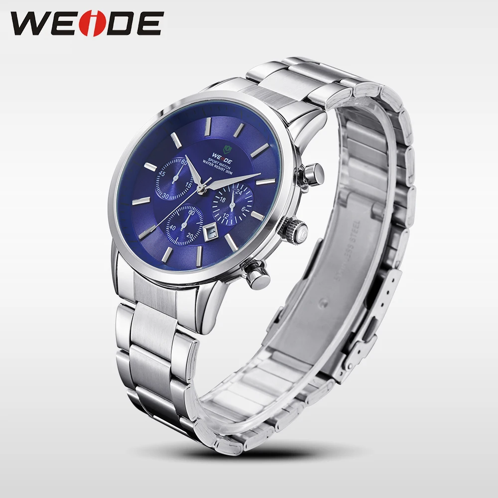 

WEIDE Quartz Analog Stainless Steel Band Strap Watches montre Luxury Sport Clock Men Wristwatch relogio masculino reloj militar