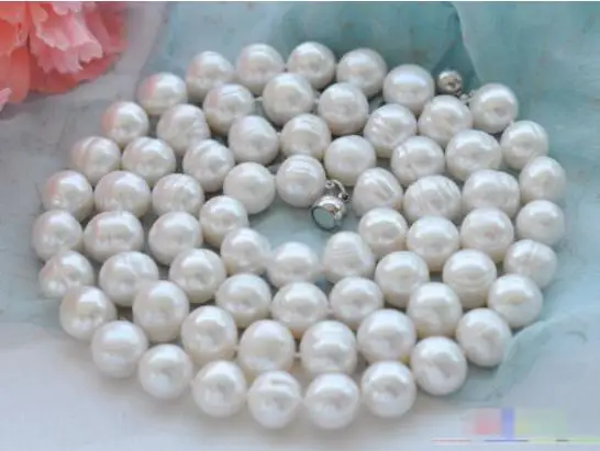 

Hot sale new Style >>>>>32" 14mm NATURE white round freshwater pearl necklace