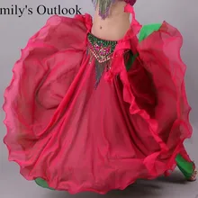 Женская шифоновая юбка макси, 2 слоя, двухцветная, для танцев, племенная АТС, для танца живота, длинные юбки