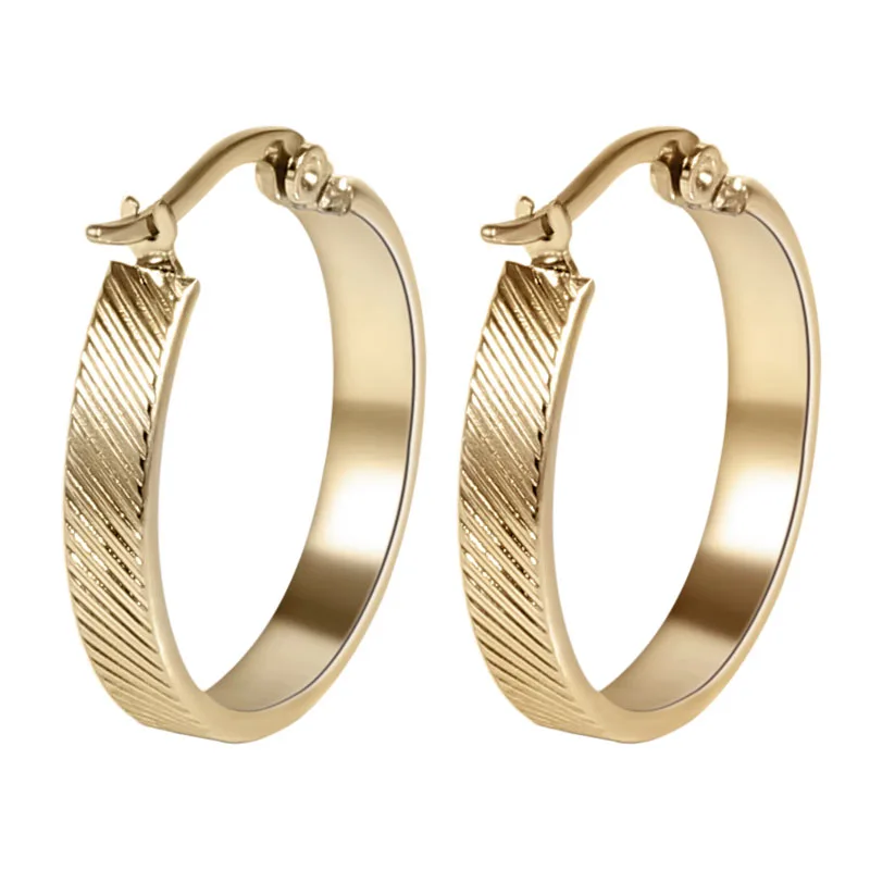 

Fashion Round Hoop Earrings For Women Silver/Gold Color Stainless Steel Ring Earrings Lady Charm Jewelry Accessory 2019 (A1353)