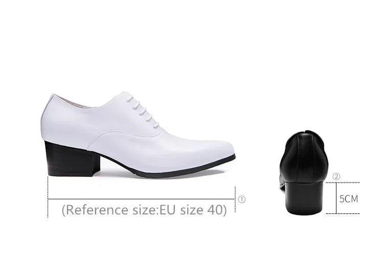 Новинка; Мужские модельные туфли из натуральной кожи; мужские туфли на высоком каблуке с острым носком; свадебные туфли оксфорды; обувь для танцев, визуально увеличивающая рост