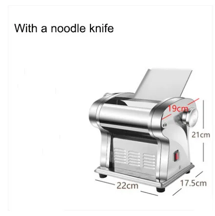 Электрический пресс-машина для лапши, спагетти, паста, производитель, коммерческий резак для теста из нержавеющей стали, клецки, ролик, вешалка для лапши - Цвет: With 1 noodle knife