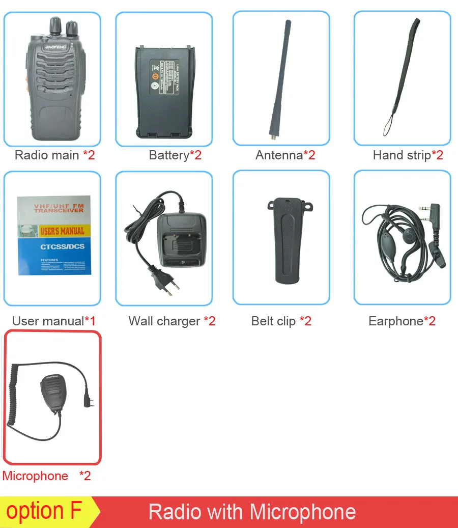 with 2 mic 2 шт./компл. baofeng BF-888S рация портативное радио BF888s 5 Вт 16CH UHF 400-470 МГц BF 888 S коммуникатор передатчик трансивер - Цвет: with 2 mic