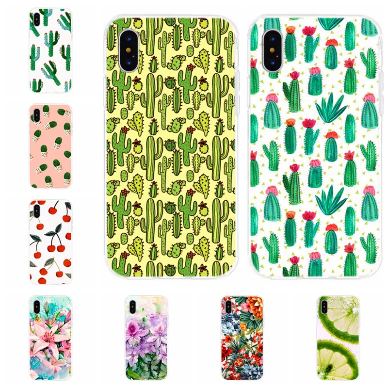 

Tropical Plants Cactus Banana Leaves soft silicon Phone cases cover For iPhone6 6S 7 8 plus XS Max X XS XR Case I077