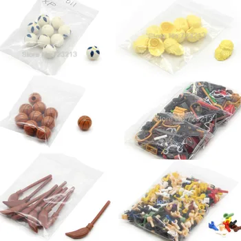 

One Bag Feleph Figure Accessories Basketball Football Hands Hair Building Blocks for Figures Bricks Set DIY Toys for Kids