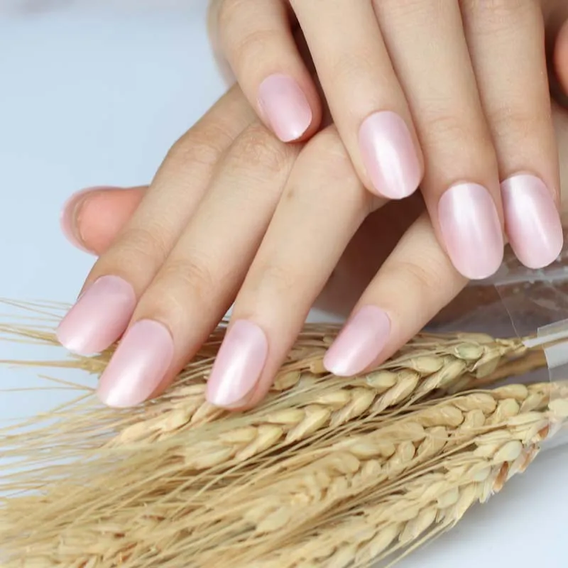 

24pcs Latest models candy oval excellent touch design fake nails pearl P267X