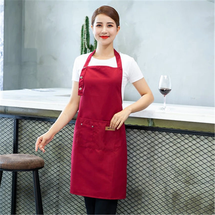 Фартук для Кофе Barista чистого цвета женщин мужчин шеф повара официанта кафе