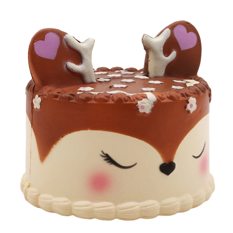 Squeeze Kawaii мягкие олень игрушечный торт медленно поднимающийся снимающая стресс
