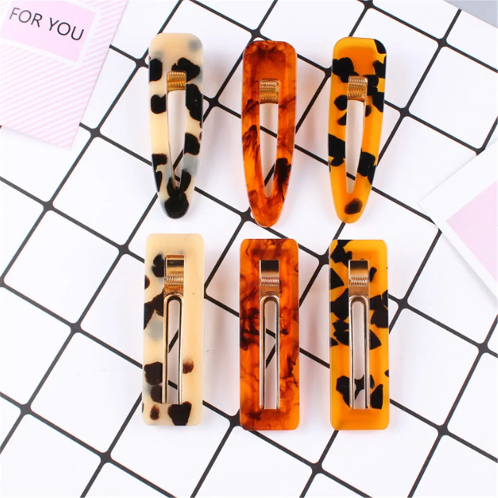 

1pcs New Fashion Women Vintage Pearl Hair Clip Barrette Leopard Hairpin Geometric WaterDrop for wedding Hair Styling Accessories
