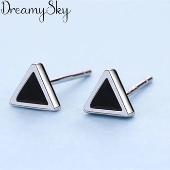

Trendy Silver Color Black Triangle Earrings For Women Girls 2019 Bijoux Femme Gifts Statement Earrings Brincos