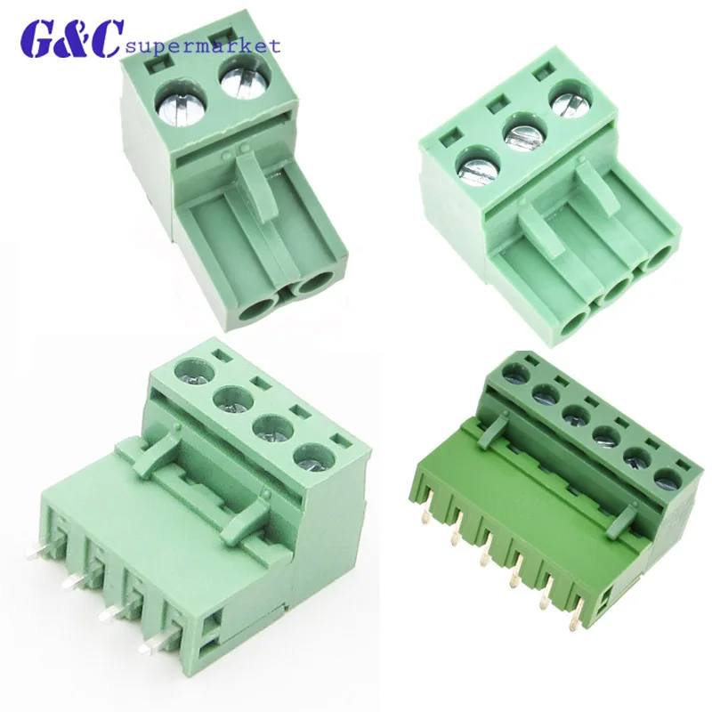 

10Pcs KF2EDGK KF-2P 3P 4P 6P Right Angle Plug-in Terminal Contor 5.08mm Pitch