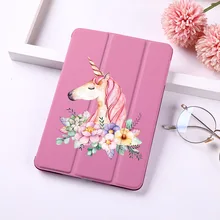 Магнитный откидной Чехол с изображением милого единорога кота для Apple iPad 9,", Чехол для iPad Air 2 из искусственной кожи, складной чехол-книжка для планшета