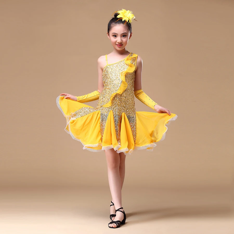 2018 детская танцевальная наряд с рукавами Блёстки Костюмы для латиноамериканских танцев Платья для женщин для Обувь для девочек спинки