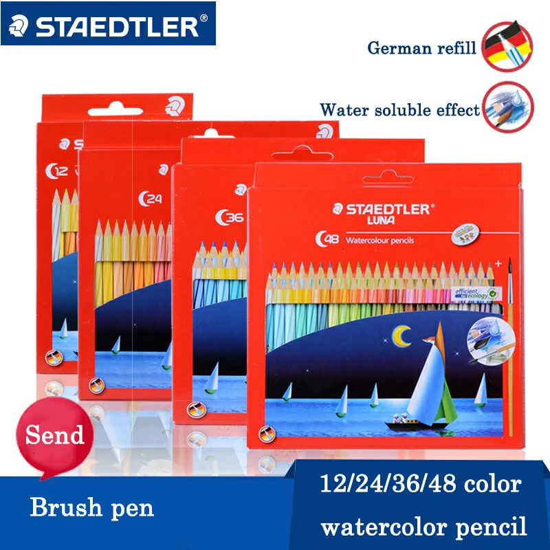 

Staedtler 137 Watercolor Pencil 12/24/36/48 Color Hydrotropic/Water-Soluble Generations Luna Pencils For Germany Secret Garden