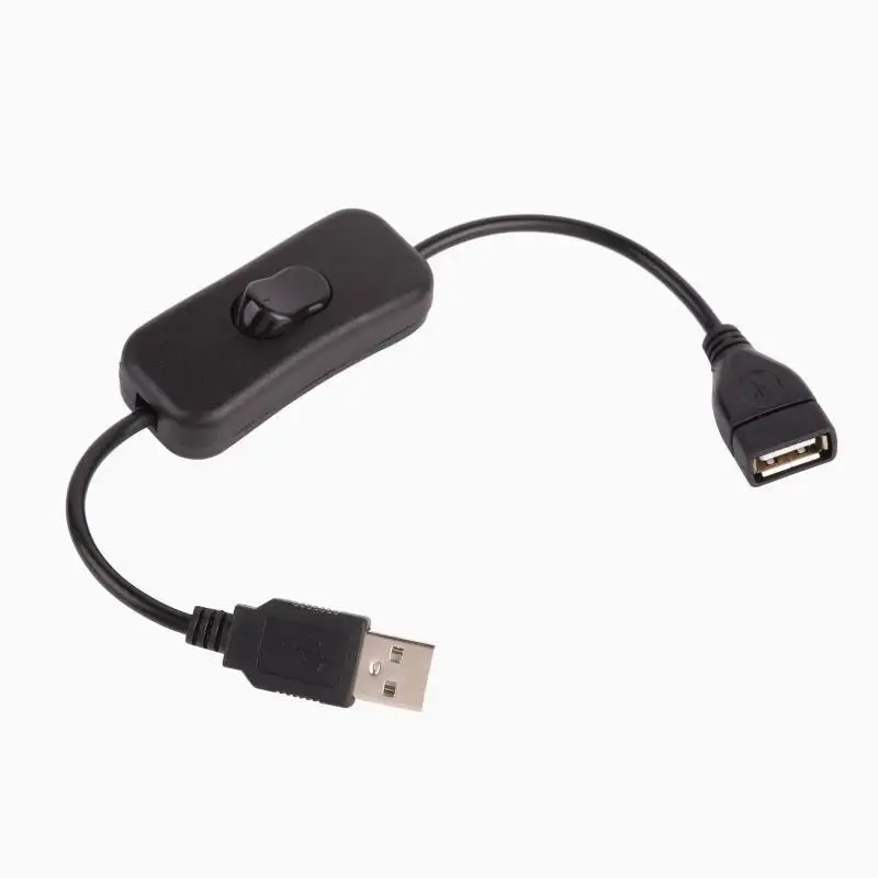 Универсальный 28 см USB Кабель USB 2,0 A мужчин и женщин удлинитель черный шнур с выключением кабеля