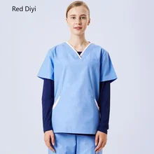 Медицинская одежда для женщин доктор медсестры скрабы набор хирургическая операция комбинезон топ+ брюки тонкий спа-униформа