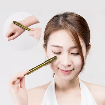 

Pure Copper 0.4cm diameter moxibustion rod for eye and facial massage moxa beauty spa with 10pcs moxa stick