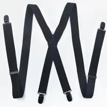 Модные черные корсс 4 зажима унисекс подтяжки для женщин мужские подтяжки для брюк эластичные ремни подтяжки 100 и 120 см