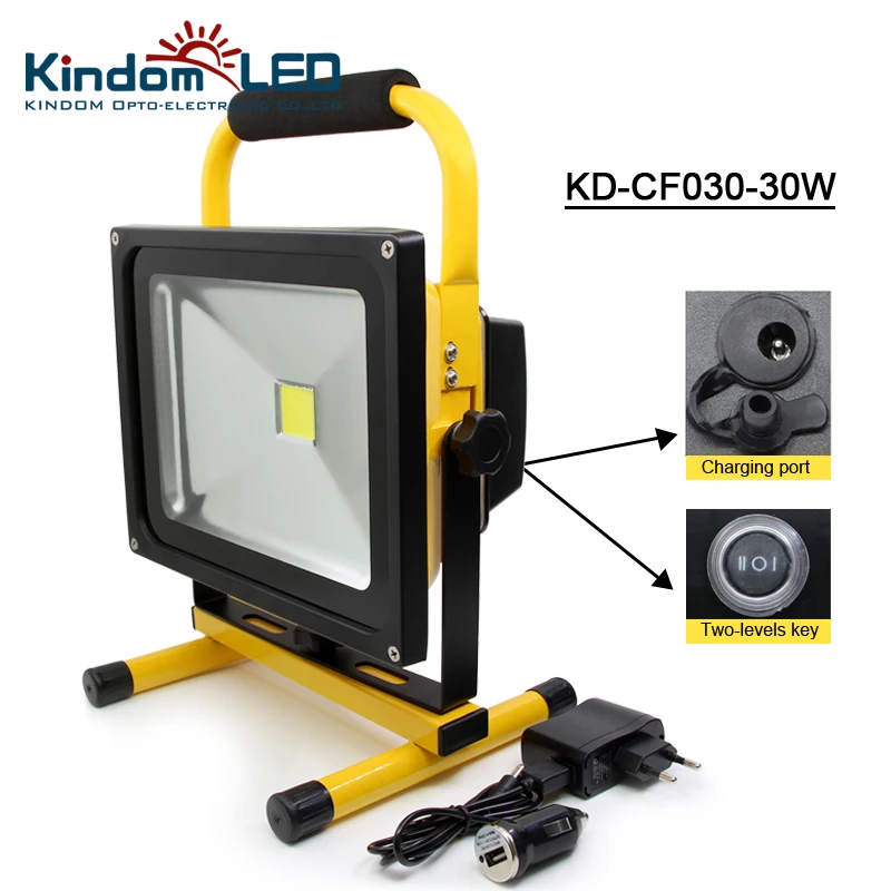 

30W rechargeable led floodlight Portable lantern Led portable Work Light Adapter+Car Charger IP65 Waterproof lamp camping