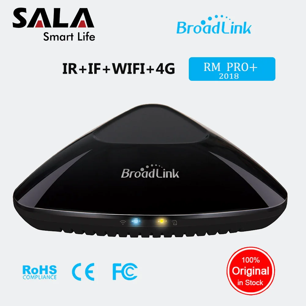 

Broadlink RM PRO+ RM33 Universal Intelligent Remote Controller Smart Home Automation Hub WiFi+IR+RF Switch For IOS Android Phone