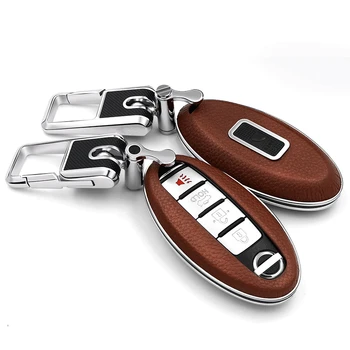 

Leather Car Key Pack Cover / Car Key Case Key Cover case Key Shell For Nissan X-TRAIL QASHQAI TIIDA SYLPHY TEANA Accessories