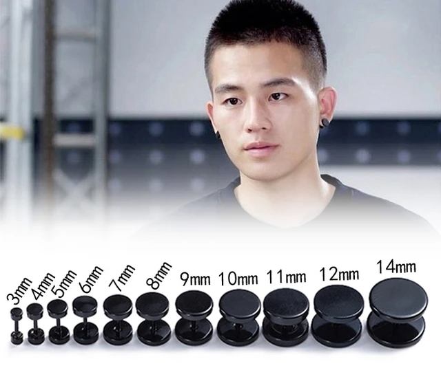 Buy 10pcs Black Stainless Steel Fake Cheater Ear Plugs