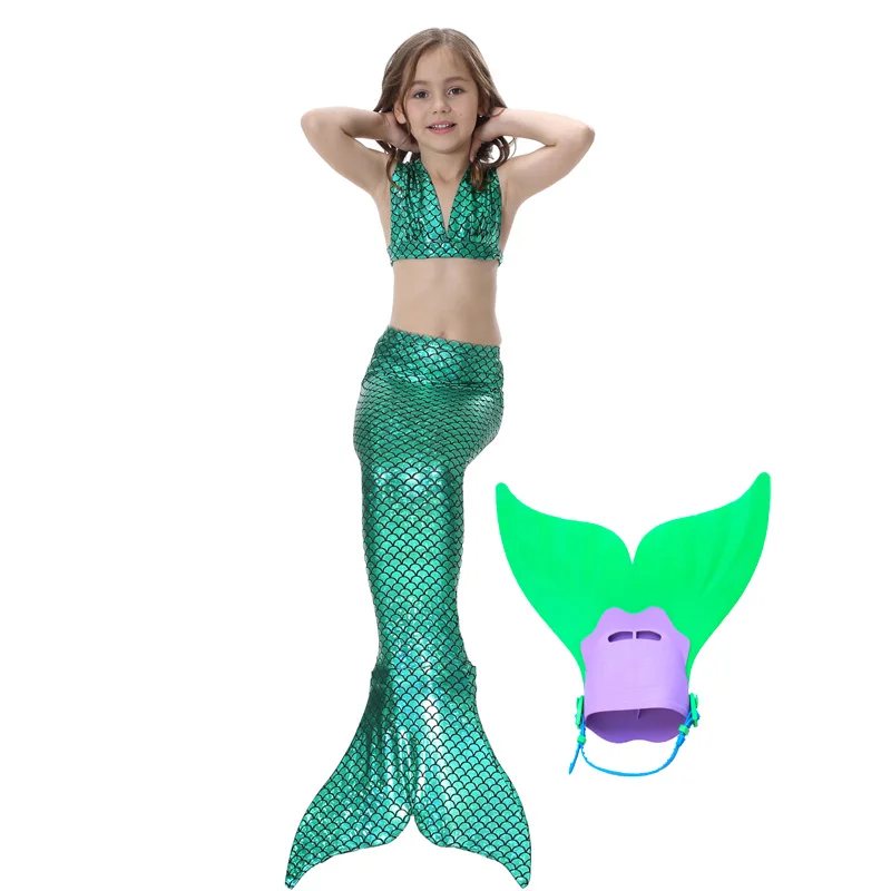 4Pcs Childen Mermaid Tails Swimsuit Costume with Monofin For Girl Child Zeemeerminstaart Cola De Sirena Cauda Sereia Cosplay |