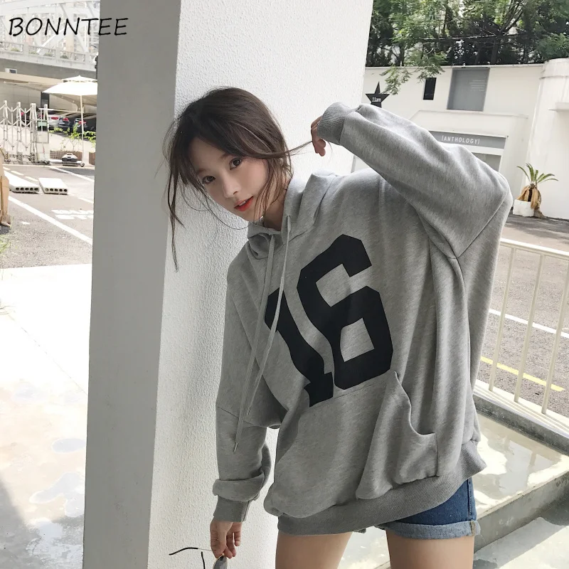 

Hoodies Women 2019 School Students Elegant Trendy Loose Printed Womens Pullover Korean Style Long Sleeve Ladies Sweatshirts