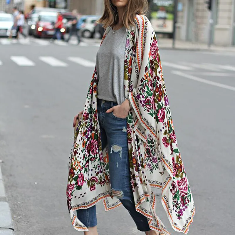 

2018 Women Cardigan three quarter Sleeve Irregular Long Female Loose Ladies Coat Slim Elegant Outerwear Chiffon Cardigan