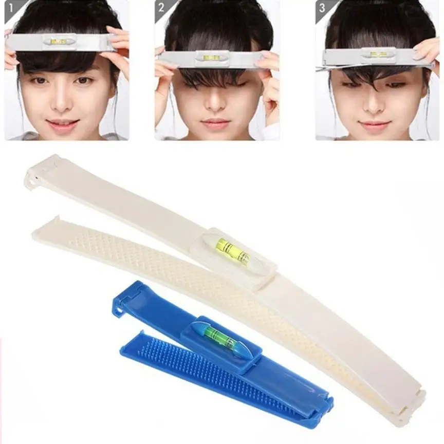 2pcs Fashion Clipper Fringe Hair Cutting Level Guide Ruler For Layers