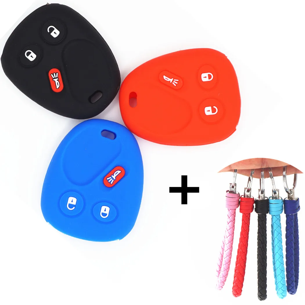 

New Silicone 3 Buttons Smart Remote Key Chain Cover Case for Chevrolet Avalanche SSR Equinox GMC Sierra 1500 2500 HD Hummer H2