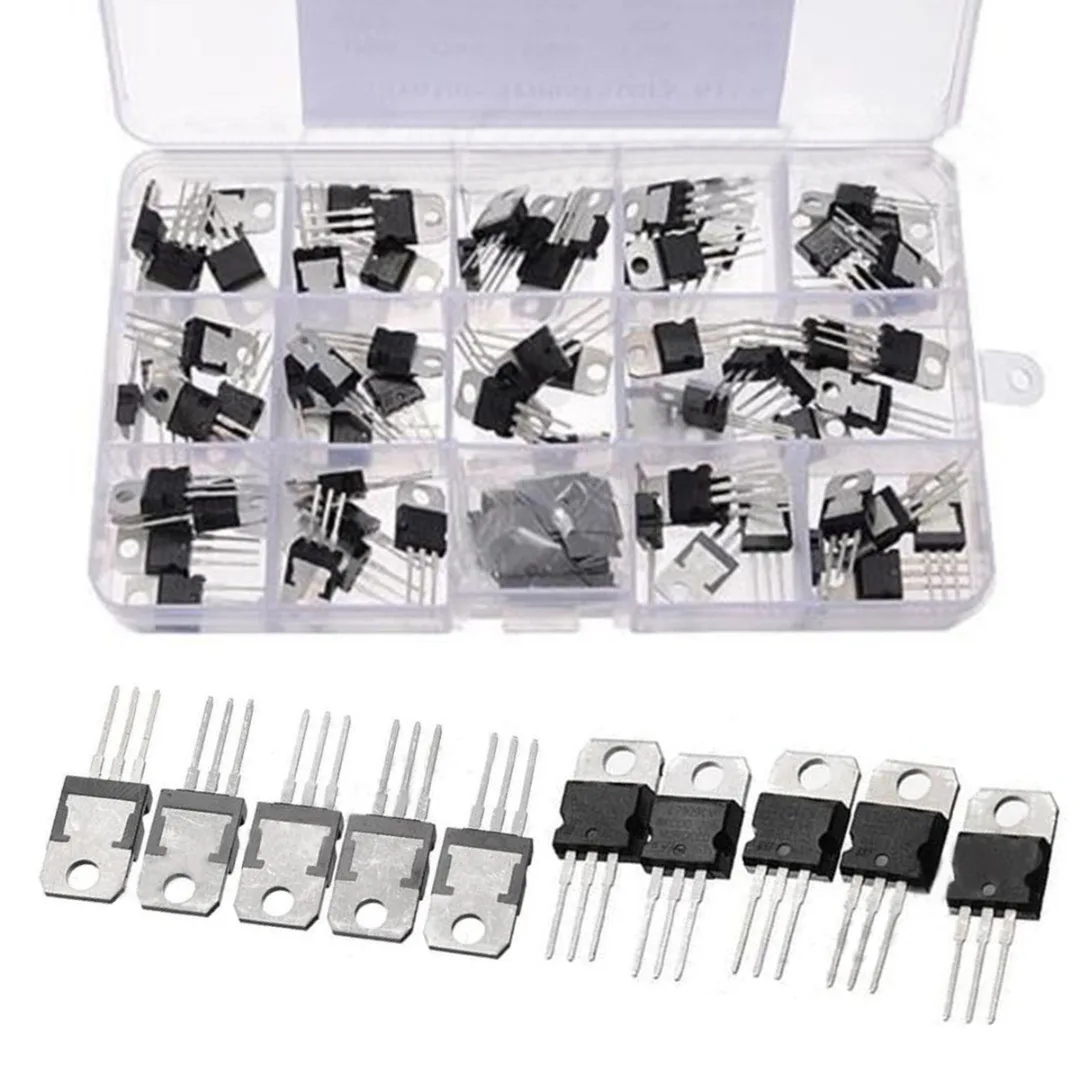 70pcs/set L7805-LM317 Transistor Kit Voltage Regulator + 100pcs Insulated Caps with Box