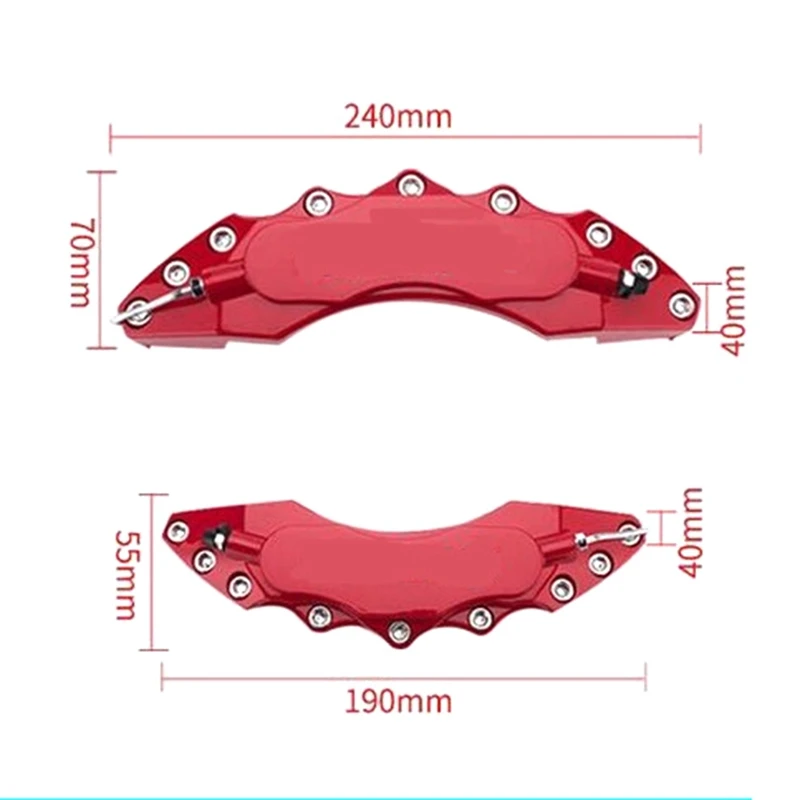 4 шт./компл. ABS Пластик грузовик 3D красный полезный Универсальный дисковый Тормозной суппорт Обложки спереди и сзади авто Универсальный комплект