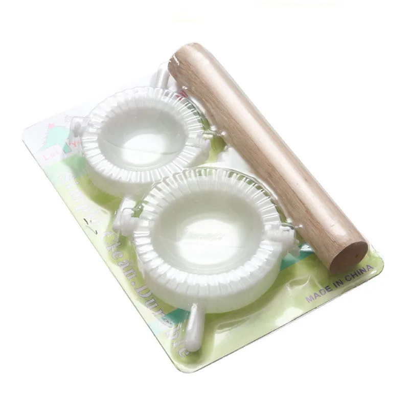 

Hot Portable Kitchen manual dumpling device rolling pin set Size 3 and 1 knead dumpling clip dumpling mold set Originality QW123
