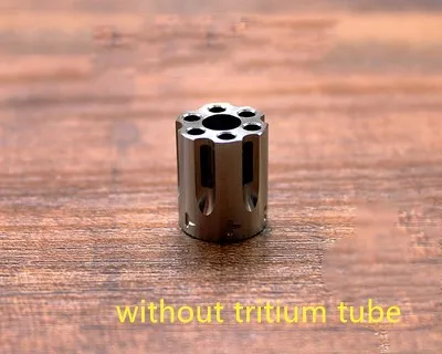 without Tritium Tube Титановый сплав нож бусины Паракорд подходит для шести тритиевых газовых трубок нож шнур веревка гаджет для использования на открытом воздухе EDC мульти инструменты молния голова - Цвет: without Tritium Tube