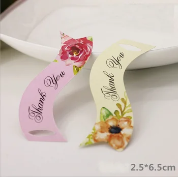 

2000 X New Pink / Beige Mark Tags Hang Label Party "Thank You" Wedding Favors Gift Candy Boxes Accessories Baby Shower Tag Card
