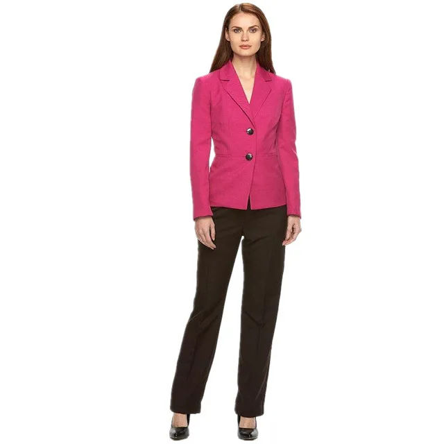 Femme Slim Blazer Deux Bouton Nouveau Sucrerie Et Travail Mode Formelle De Couleur Mujer Femmes Fit Pantalones Costume Professionnel Belle f8q6v