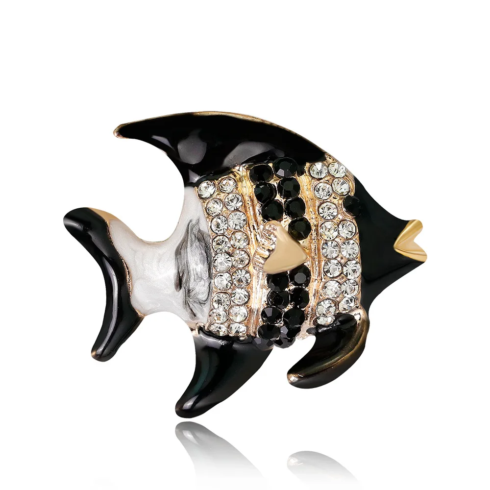Много видов рыбных костей Золотая рыбка Карп эмалированная Рыба Брошь булавка для женщин животные со стразами ракушка брошь Имитация жемчуга ювелирные изделия - Окраска металла: 5C Size 2.6x2.3 cm