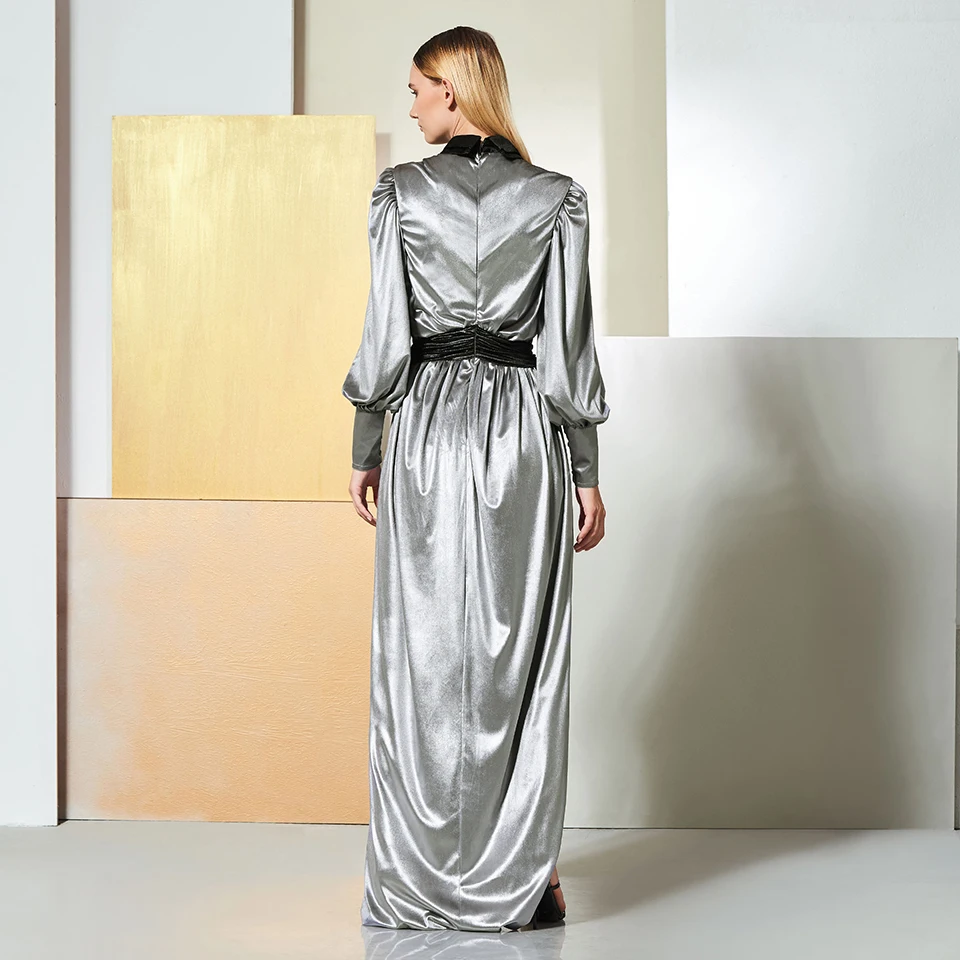 Dressv evening dress long sleeves draped zipper up floor-length split-front wedding party formal dress a line evening dresses Dressv evening dress long sleeves draped zipper up floor-length split-front wedding party formal dress a line evening dresses